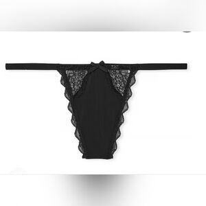 NWT Victoria's Secret Dream Angels Smooth Satin Lace Trim G-string